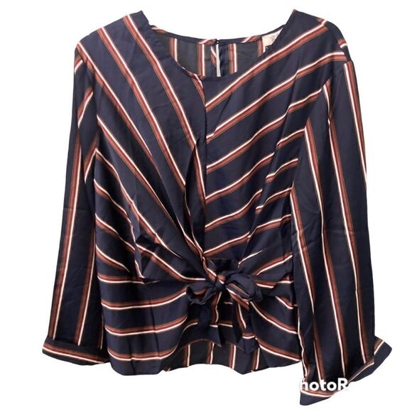 UMGEE Striped Long Sleeve Blouse - Picture 1 of 6